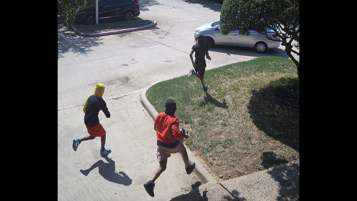 Three suspects charged in robbing a mail carrier at gunpoint in Fort Worth were seen running away after committing the offense on Oct. 2, 2023, according to video obtained by authorities.