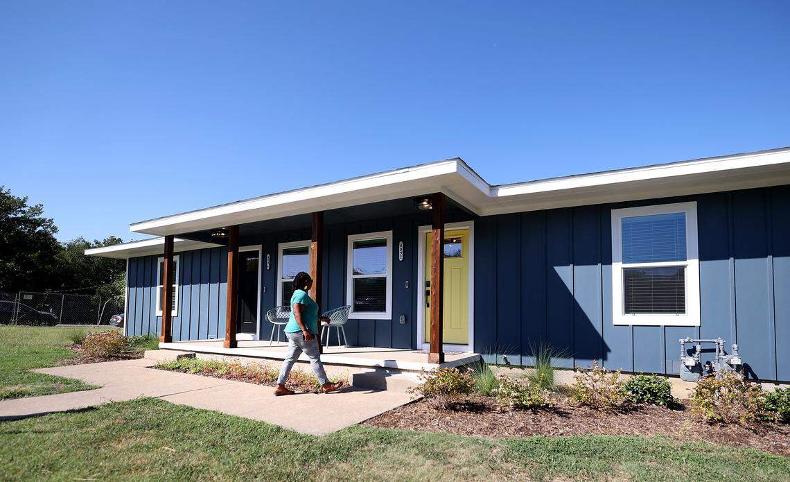 The Fort Worth Community Land Trust held an open house for community members to tour the first model home of the Carroll Park project in south Fort Worth on Tuesday, Sept. 23, 2025.