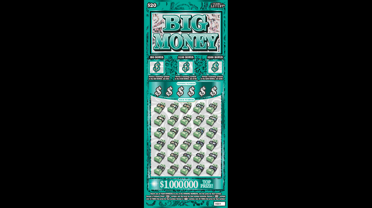 The Big Money scratch-off ticket, with prizes up to $1 million.