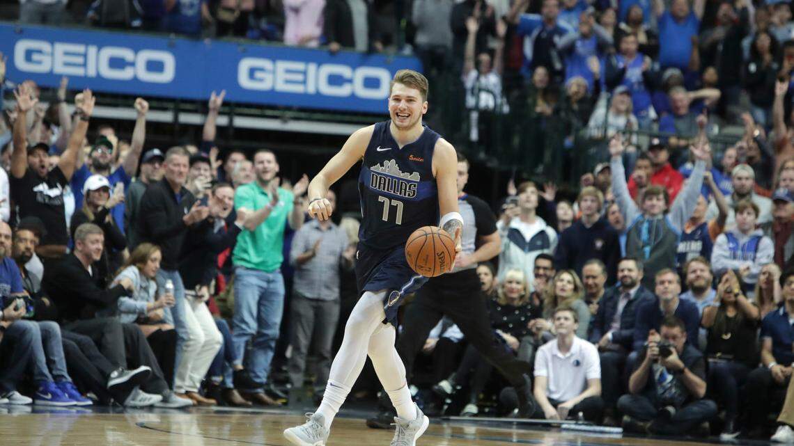 Dallas Mavericks forward Luka Doncic smiles as time expires during the the team’s NBA basketball game against the New Orleans Pelicans in Dallas, Wednesday, Dec. 26, 2018. The Mavericks won 122-119. (AP Photo/LM Otero)