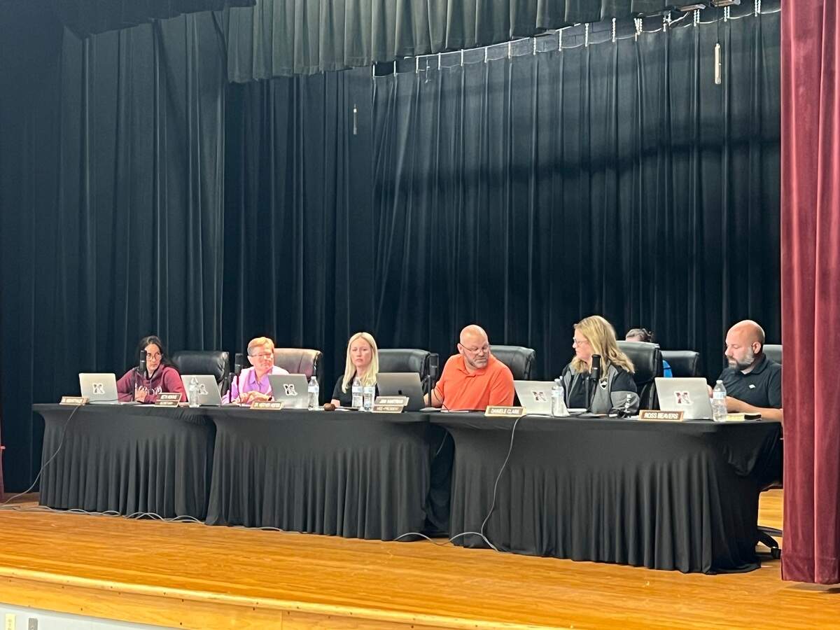 The Millsap ISD school board is pictured during a meeting on Monday, March 24. The board voted unanimously to approve the resignation of former Superintendent Edie Martin after she was arrested and faces a charge of failure to report with the intent to conceal.