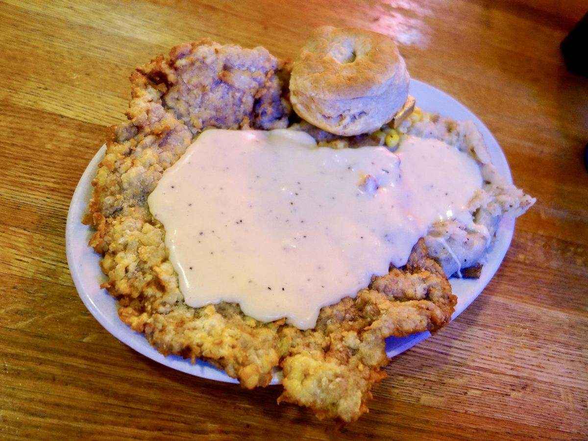 A chicken-fried steak at Texaz Grill in Phoenix, Arizona.