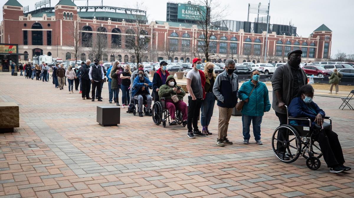 Texas teachers and school staff are now eligible to receive the coronavirus vaccine. The site at Globe Life Field is a partnership with city, state and federal emergency management agencies. Officials will aim to vaccinate around 3,000 per day.