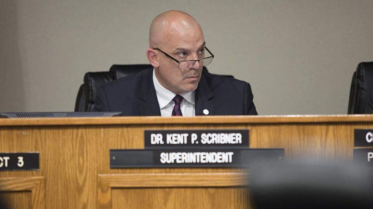 Fort Worth ISD Superintendent Kent Scribner listens to speakers at a school board meeting on Tuesday, May 10, 2016.