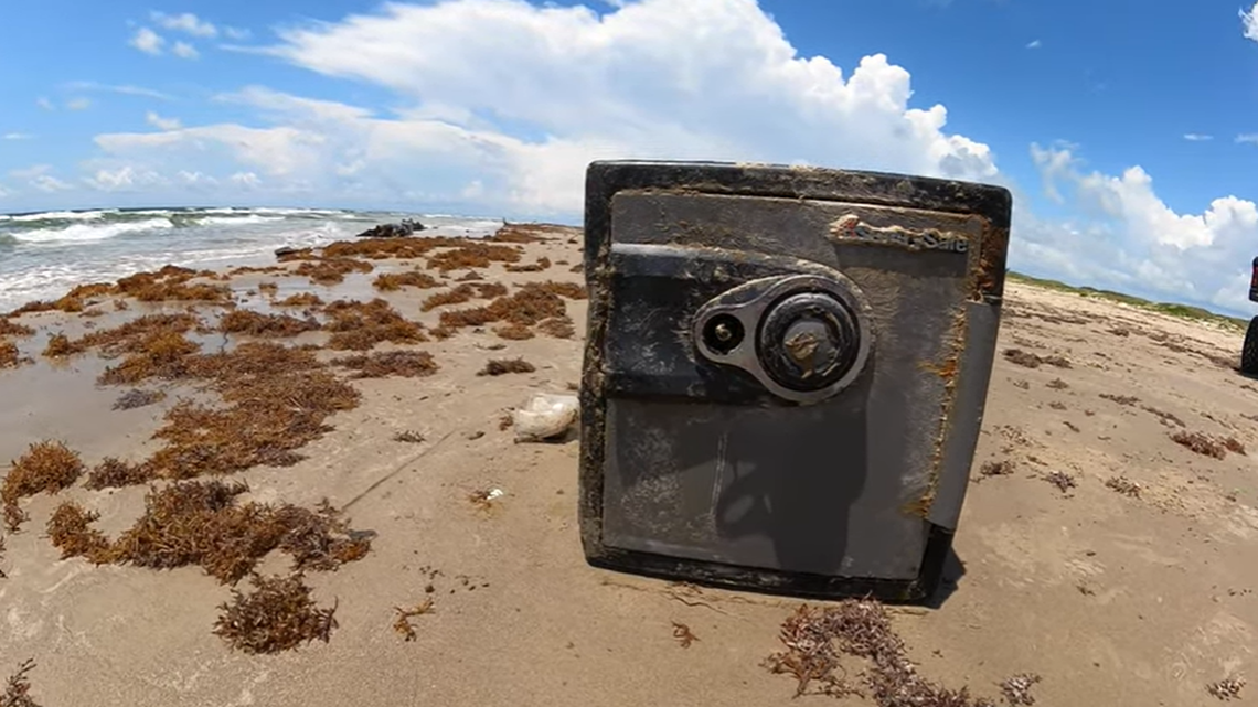 A mysterious safe washed up on a Texas beach, near the Mission-Aransas Reserve.