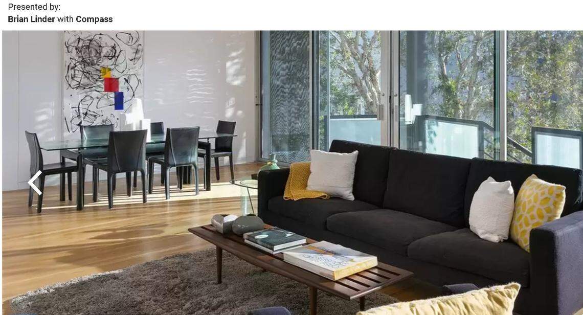 Living room and dining room area