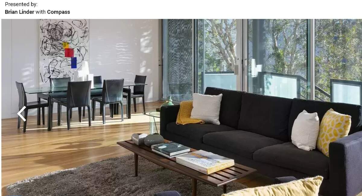 Living room and dining room area