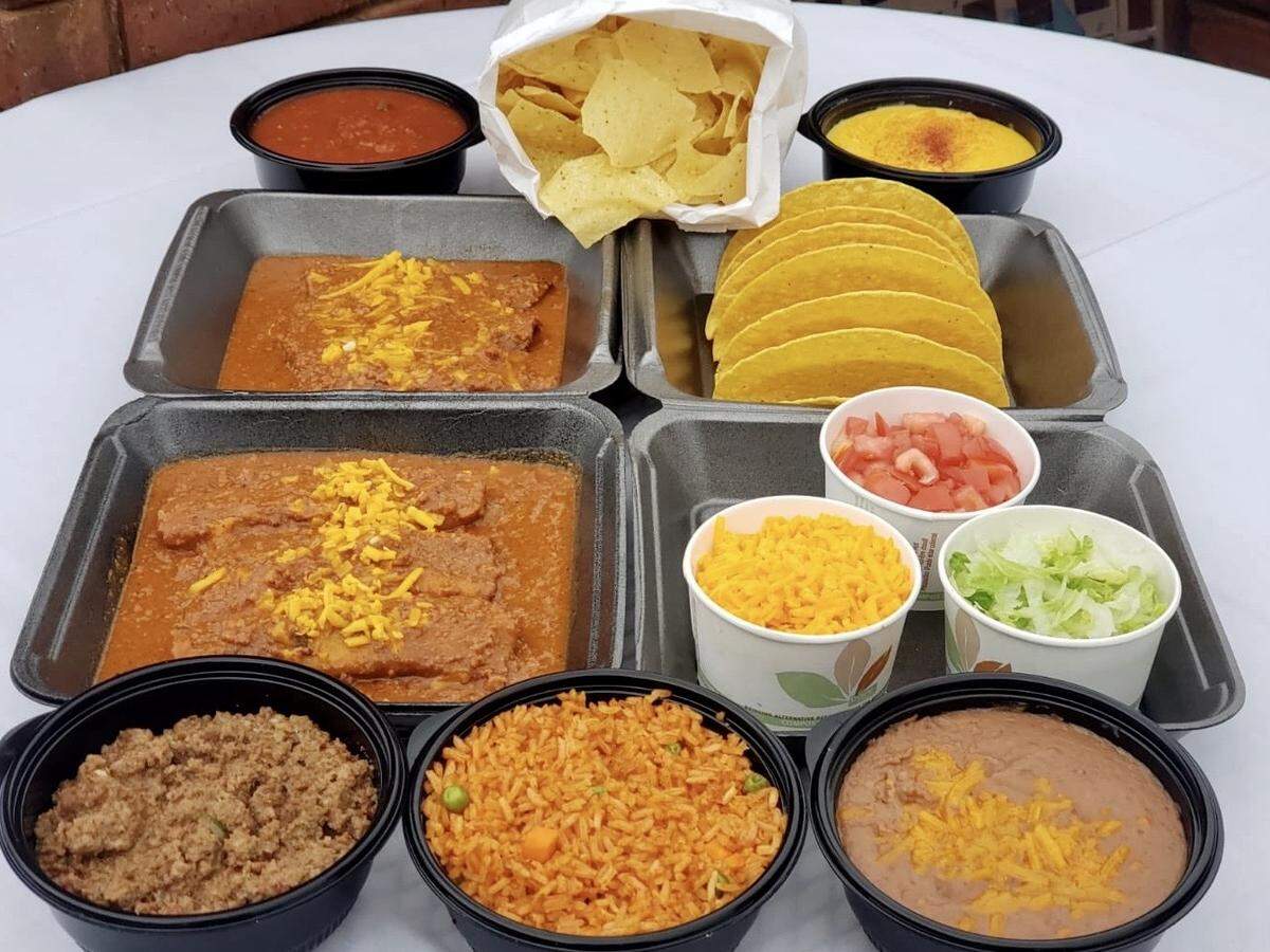 An enchilada dinner pack at La Playa Maya restaurants.