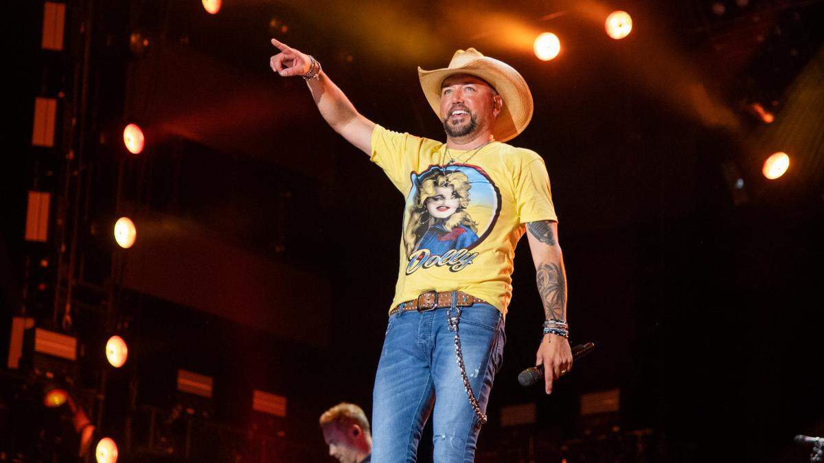 Jason Aldean performs during CMA Fest 2022 on Thursday, June 8, 2022, at Nissan Stadium in Nashville, Tenn. (Photo by Amy Harris/Invision/AP)