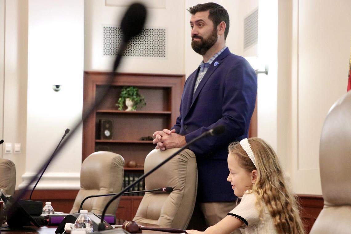 Southlake Mayor John Huffman welcomed Emilia Evans as Southlake’s “Mayor for the Day” during a city ceremony on Aug. 16, 2023.