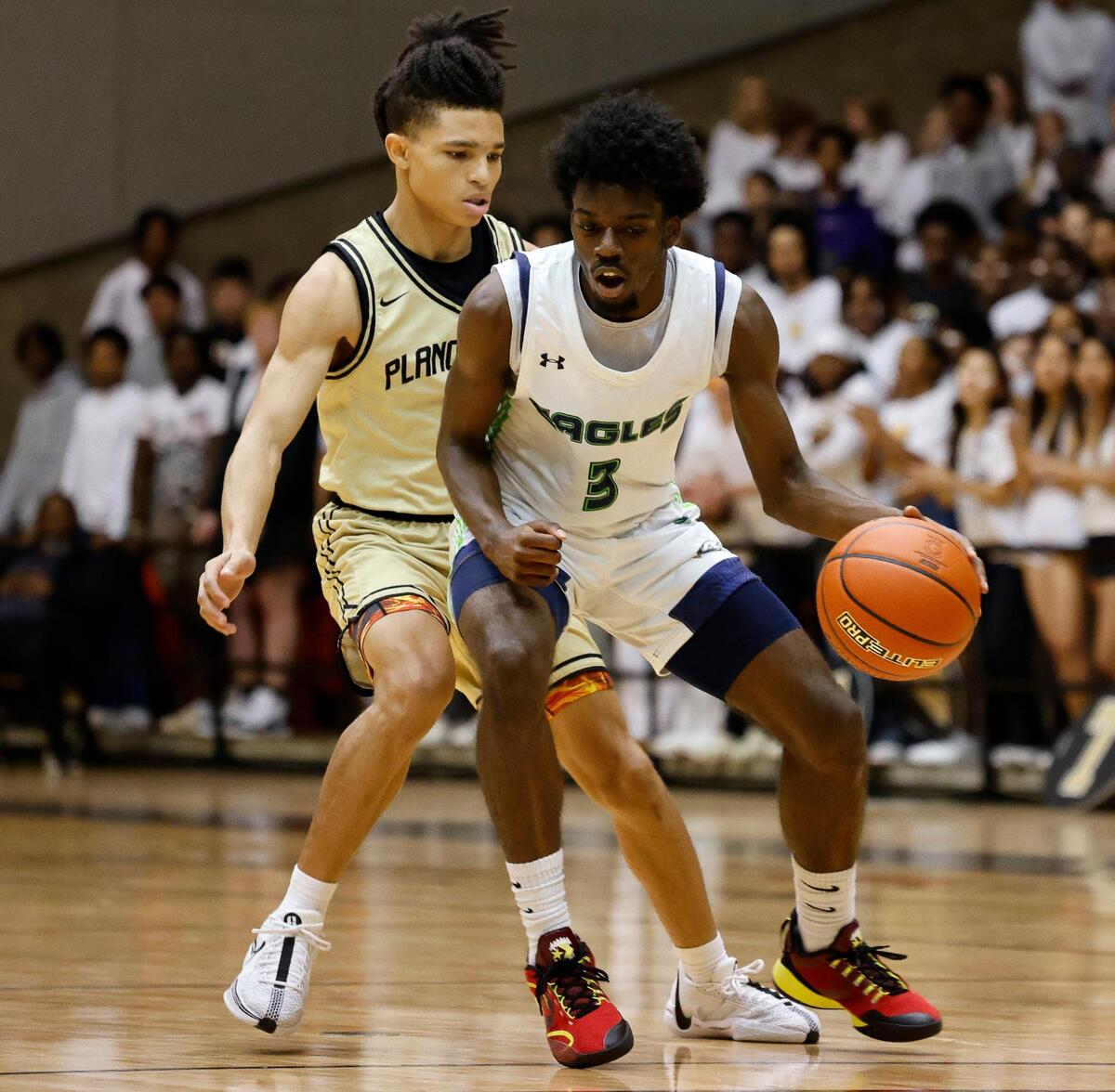 Eaton guard Lamont Stokes (3) is the 2023-2024 Fort Worth-area Defensive Player of the Year.