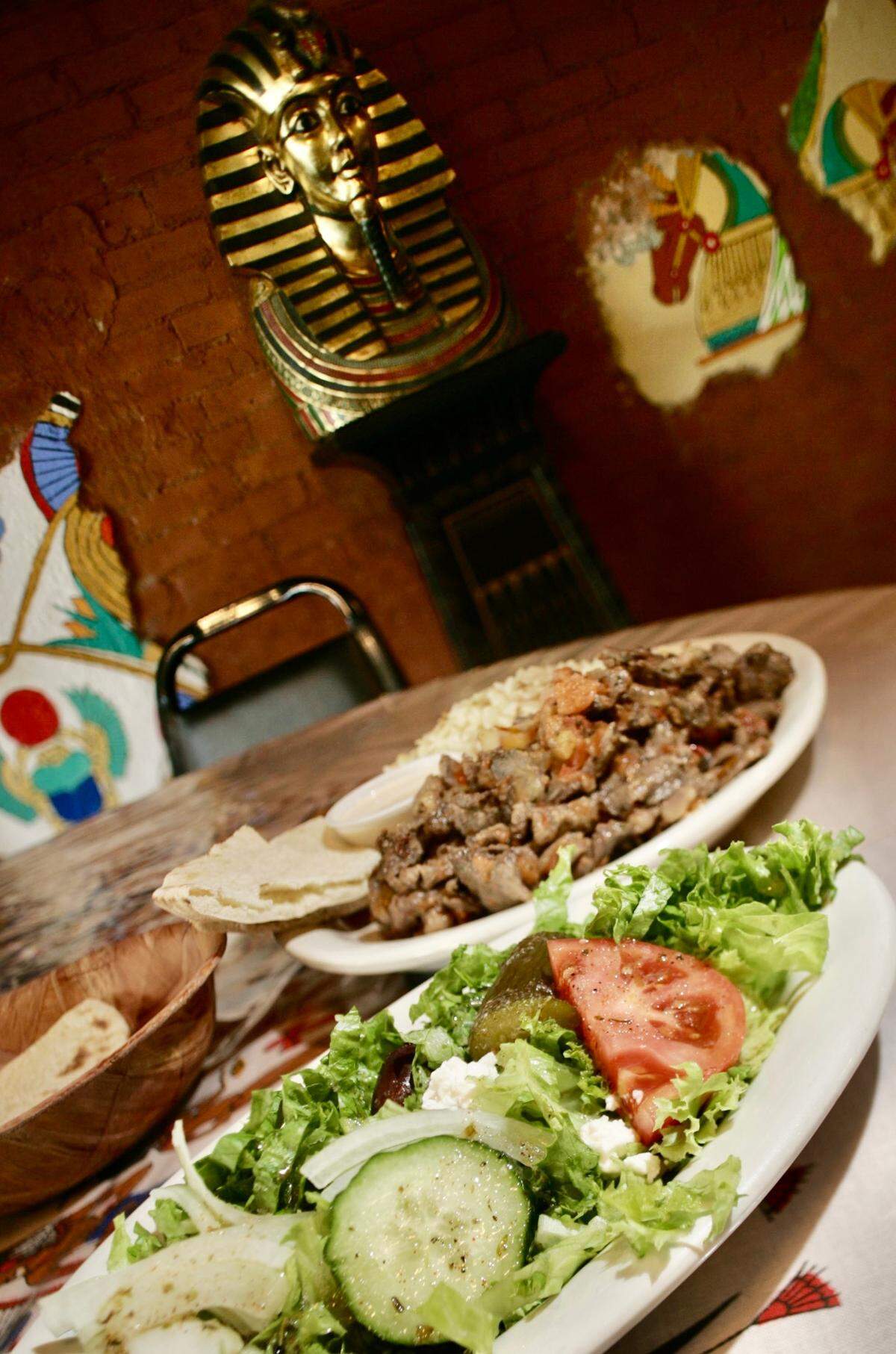 Lamb shawarma and salad at King Tut Restaurant as shown Sept. 8, 2006, when it was one of few restaurants in the Near Southside.