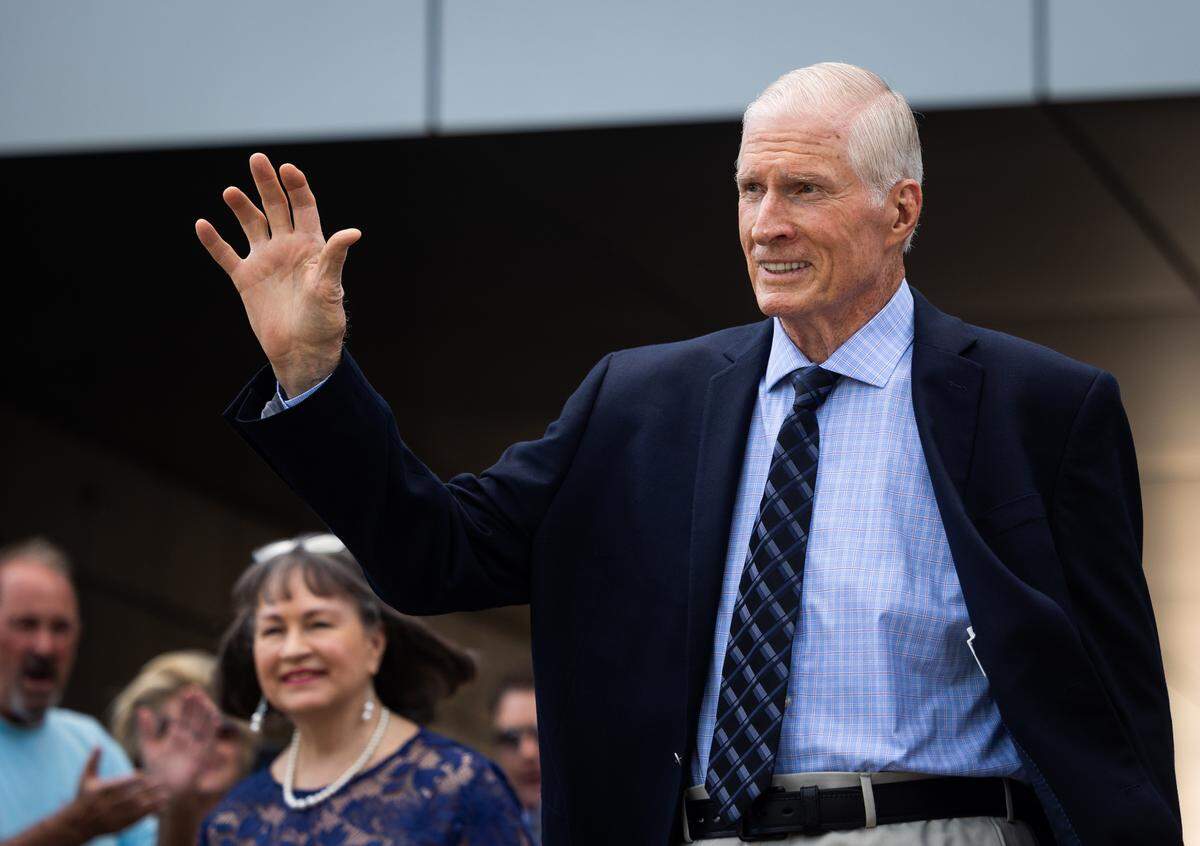 Former Dallas Cowboys Bob Lilly walks toward the blue carpet for the season kickoff event Thursday, Aug. 25, 2022, at Ford Center in Frisco.