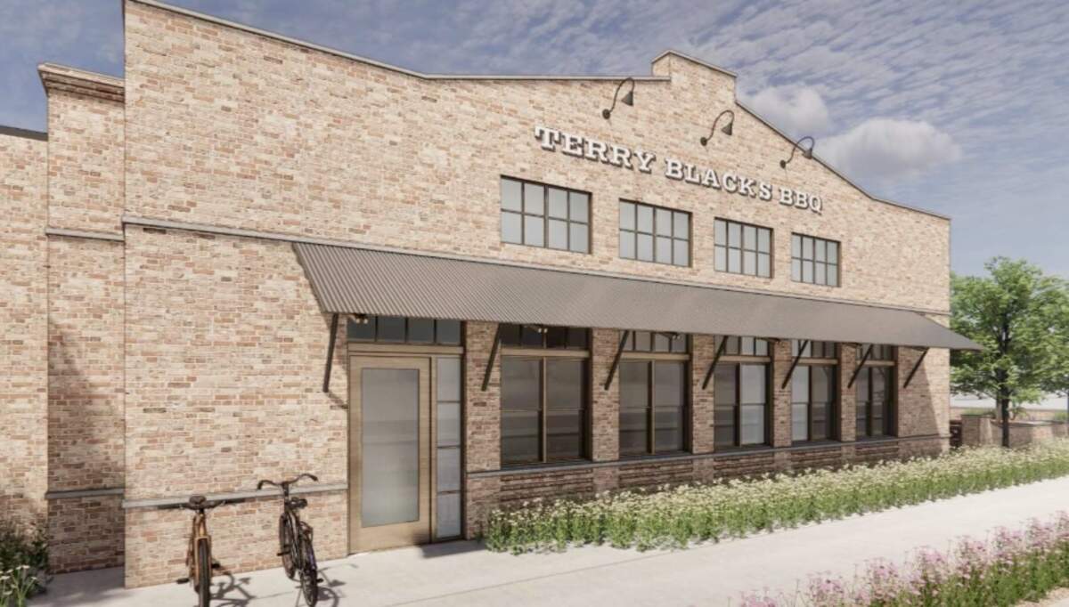 The view from West Seventh Street of the new Terry Black’s BBQ in west Fort Worth.