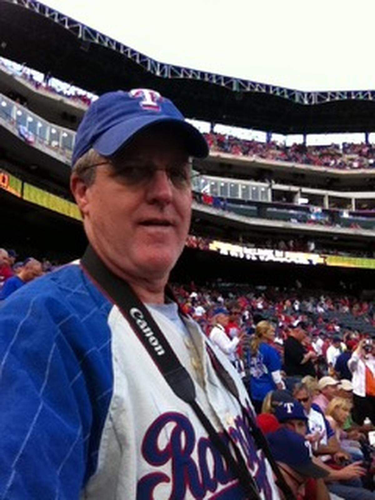 Long time season-ticket holder Mike Morris, of Bedford, has been attending Texas Rangers games since the team arrivd in 1972.