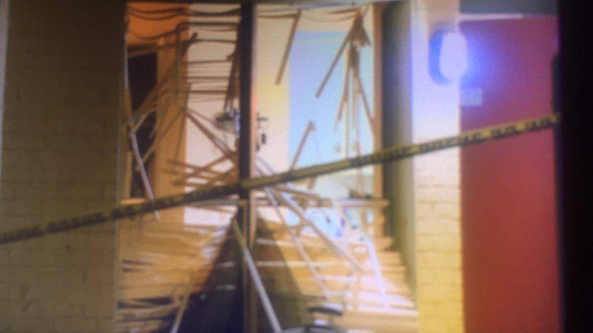 A window is blow out at Plantation Place Apartments after an explosion Friday night.