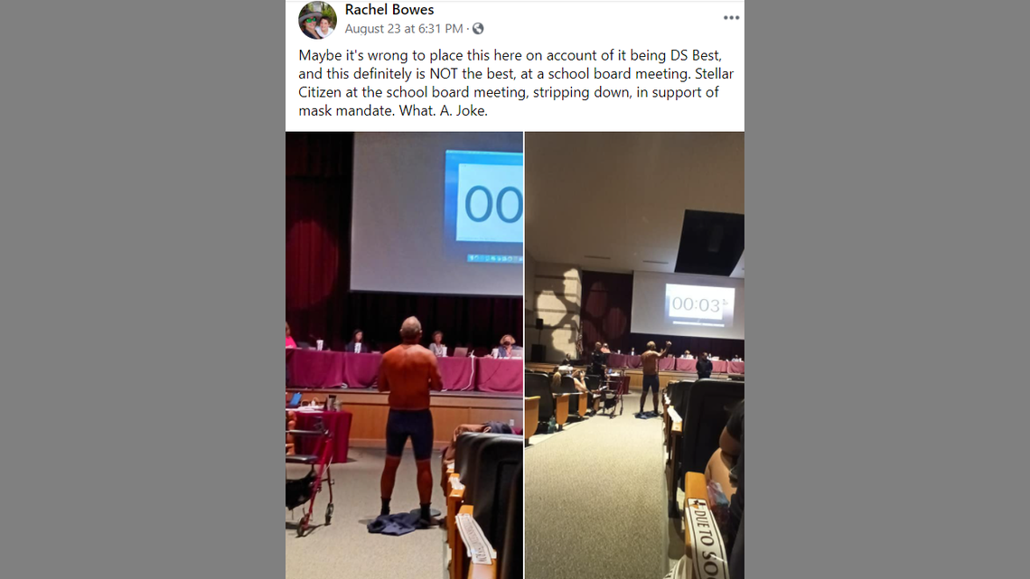 Many residents of Dripping Springs, Texas were upset with man’s behavior at a Monday school board meeting.