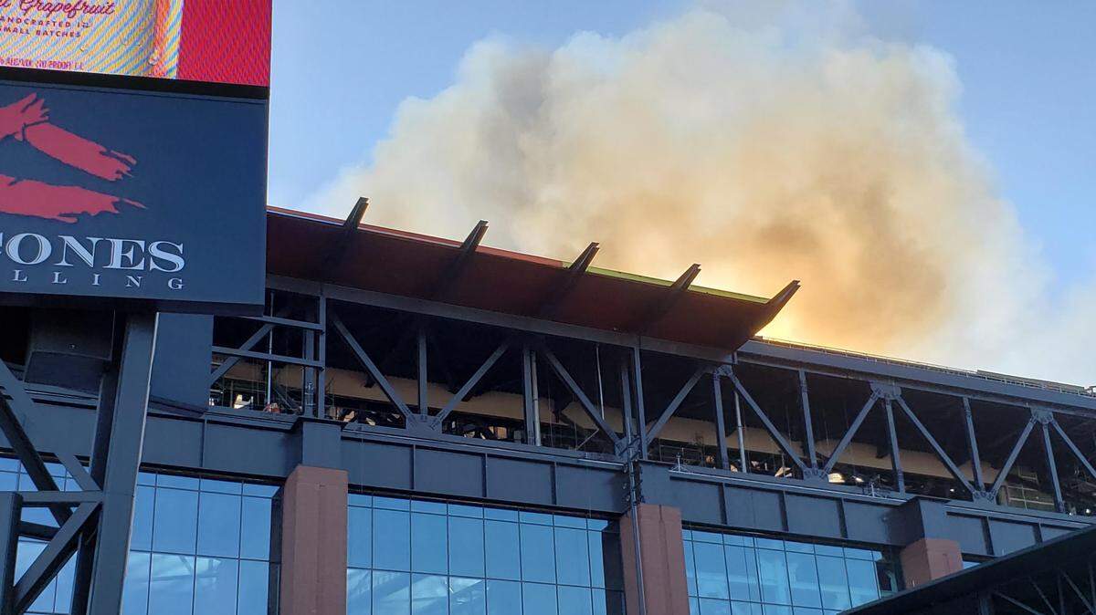 A fire broke out at Globe Life Field Saturday afternoon.