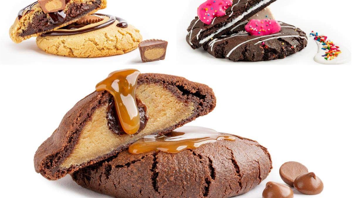 A sampling of cookies on the menu at Dirty Dough shops.