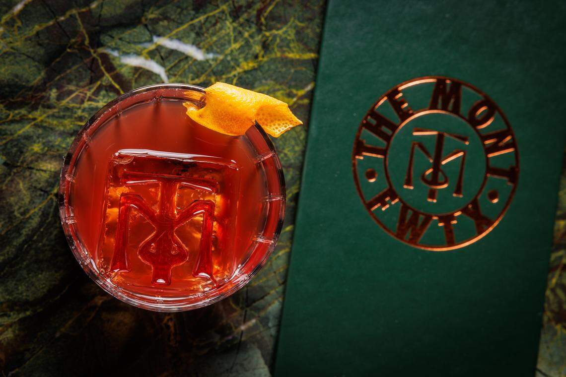 The Mont Old Fashioned made with Garrison Brothers Single Barrel Bourbon, raw sugar, and The Mont’s proprietary bitters blend.