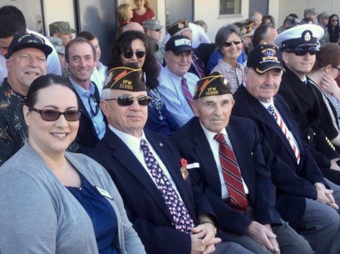 Superintendent Angélica M. Ramsey joined military veterans at a Veterans Day event at Santa Rosa Technology Magnet School in Camarillo, California.