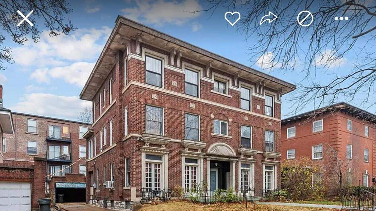 The home has a stunning brick exterior