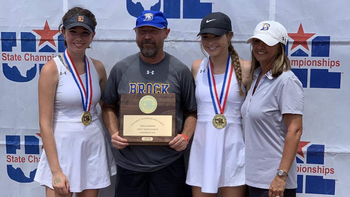 Brock’s Kylee Laverty and Katy Redder won the 3A girls doubles state title.