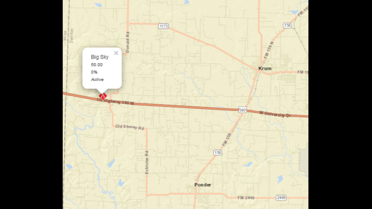 A fire near Big Sky Trail and Jackson Road in Denton County required residents to be evacuated Thursday morning. 