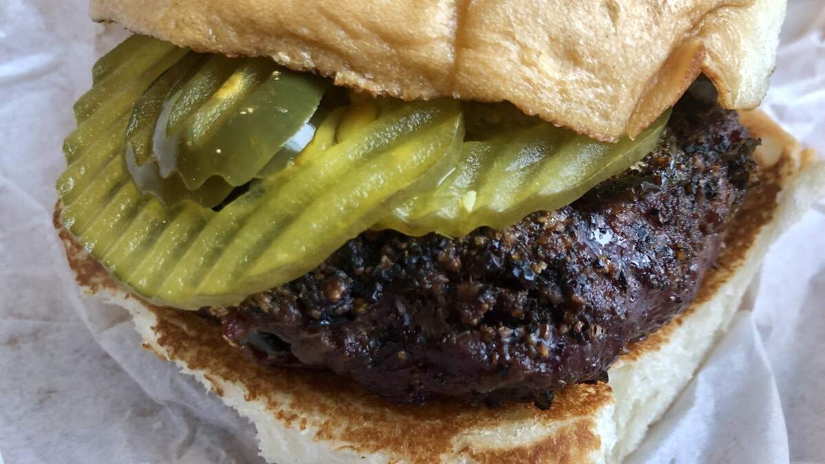 A jalapeno brisket burger at 407BBQ.
