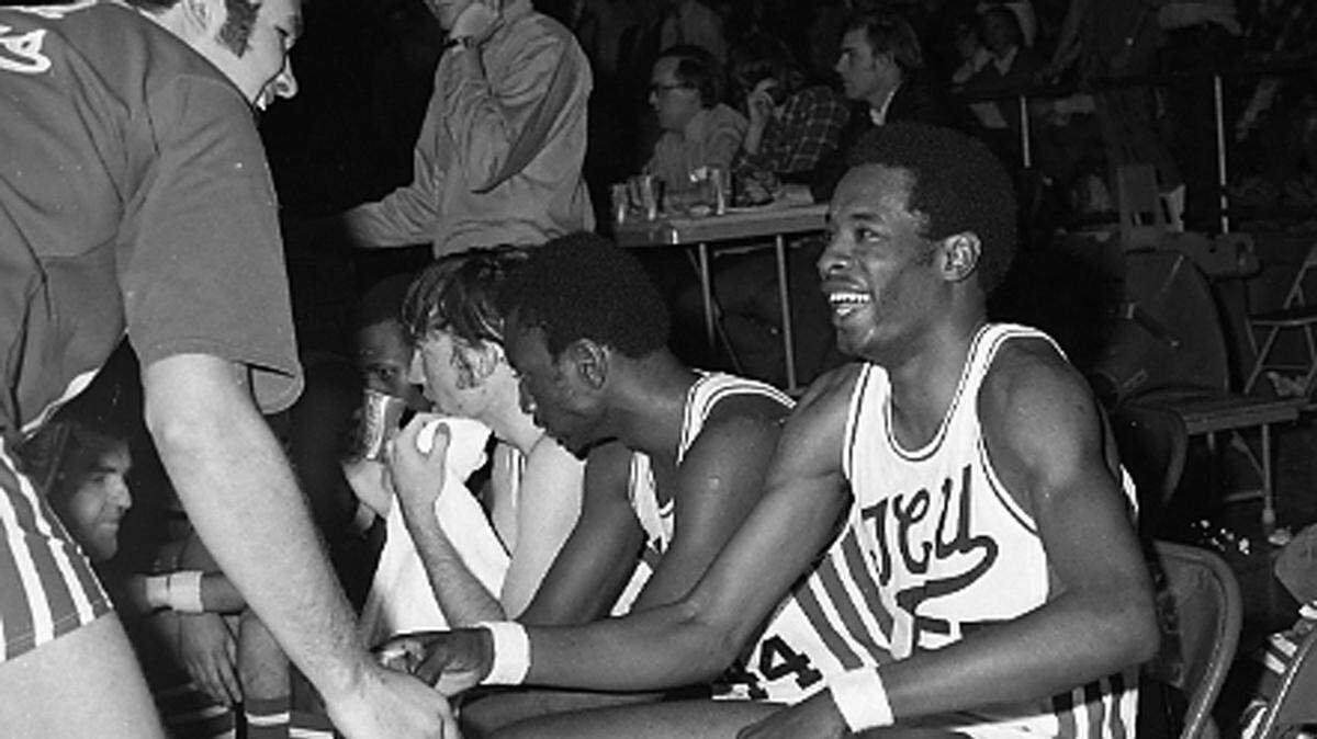 In this file photo, Eugene “Goo” Kennedy smiles as TCU plays Texas A&M in a Southwest Conference basketball game March 3, 1971 at Daniel-Meyer Coliseum. The Horned Frogs won 76-63 to clinch the conference title. Kennedy, TCU’s MVP and the Southwest Conference Player of the Year in the 1970-71 season, died early Tuesday at age 71.