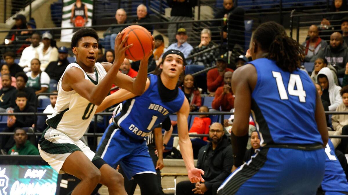 Lakeridge guard Shaqir Pack (0) puts up two during a UIL boys basketball game at Lake Ridge High School in Mansfield, Texas, Friday, Jan. 24, 2025.