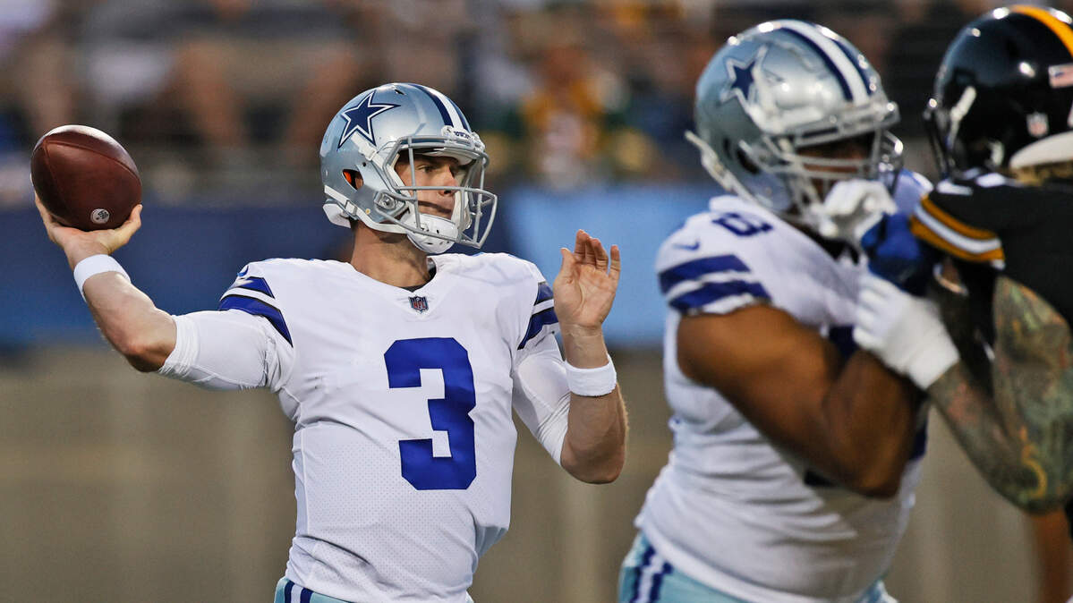 Quarterback Garrett Gilbert led the Dallas Cowboys to field goal attempts on both his drives Thursday night, completing 9 of 13 passes for 104 yards during a 16-3 loss to the Pittsburgh Steelers in an NFL preseason game in Canton, Ohio.