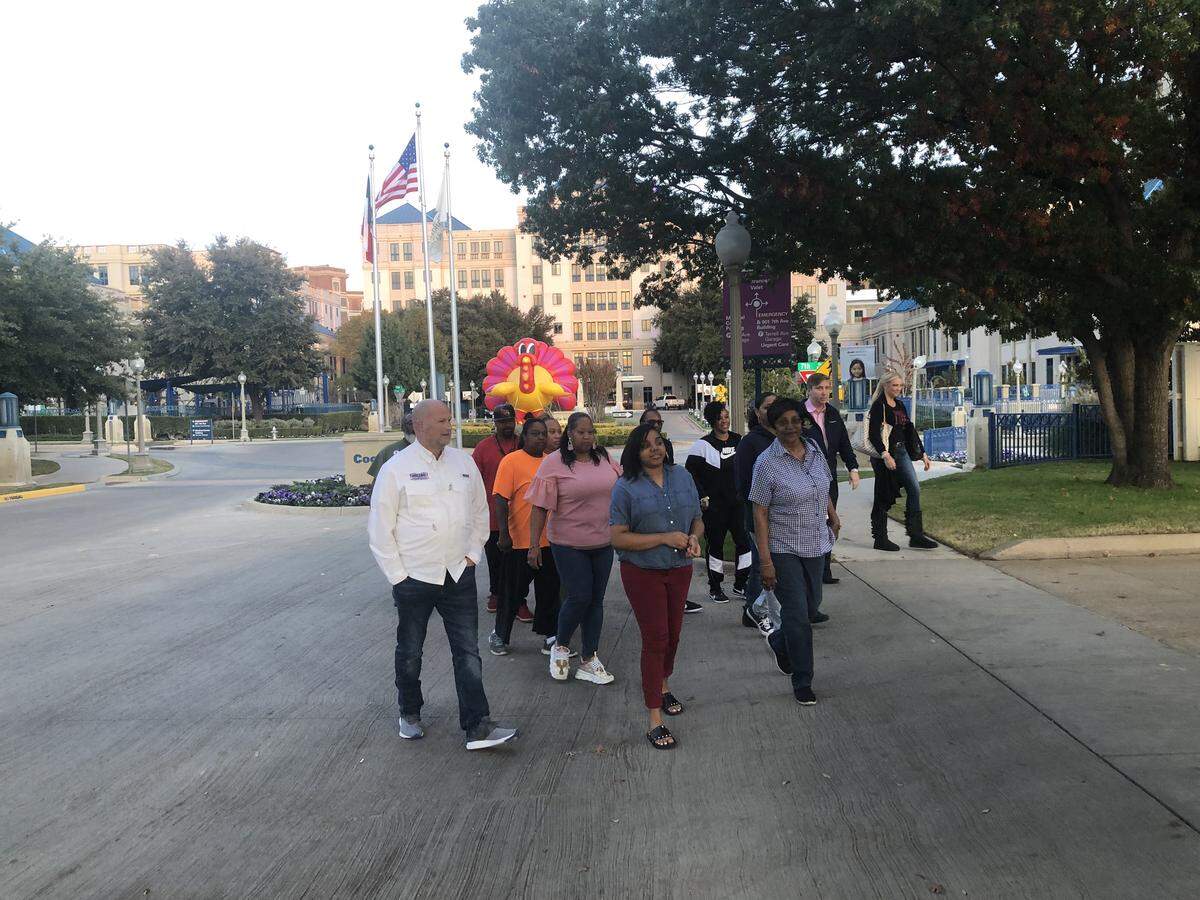 The family of 10-month-old Tinslee Lewis spoke outside Cook Children’s Hospital in Fort Worth in October after a judge granted them a temporary restraining order against the hospital. Tinslee Lewis is on life support at the hospital, and physicians planned to end Tinslee’s treatment against the family’s wishes until the restraining order temporarily barred the hospital from doing so.