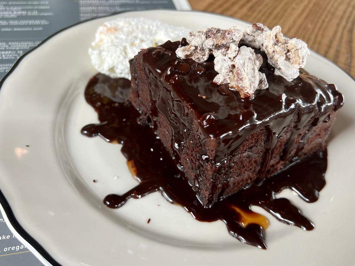 Chocolake cake at Pie Tap Pizza in Fort Worth May 16, 2023.
