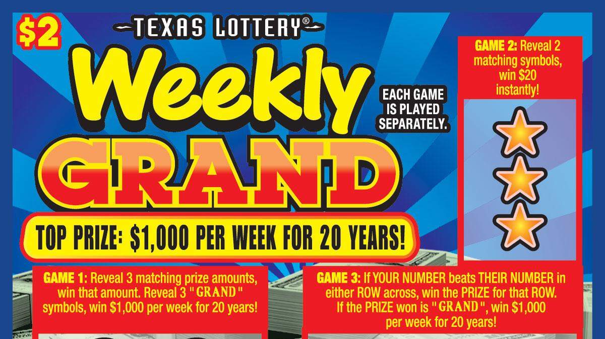 A Watauga resident claimed a top prize winning ticket worth $1,000 per week for 20 years in the Texas Lottery scratch ticket game, Weekly Grand. The claimant chose the weekly payment option and elected to remain anonymous.