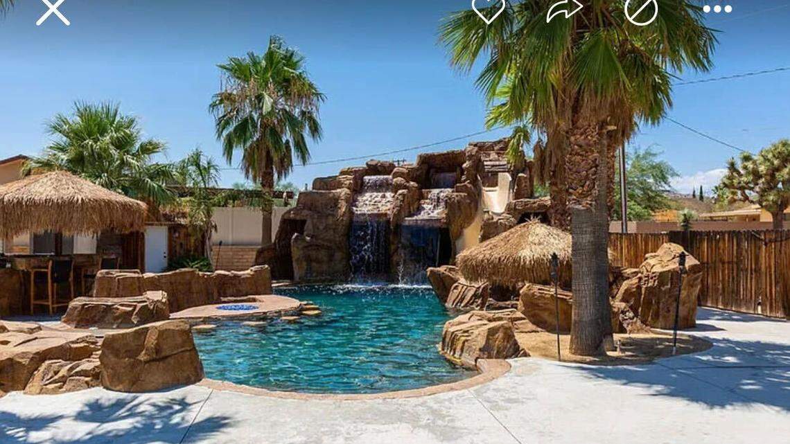 The listing on Zillow referees to the backyard as a “private oasis”