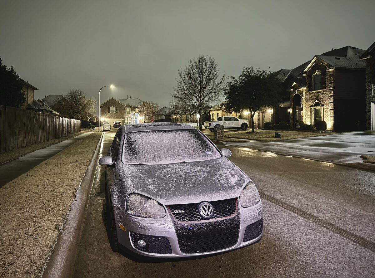 In far north Fort Worth, there was only thin, patchy ice and wind-blown sleet as of 5 a.m. Saturday, Jan. 24, 2026.