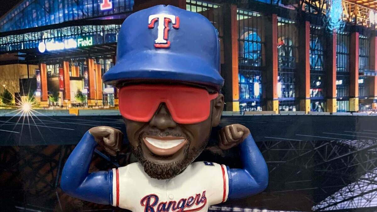 The Texas Rangers 11 bobblehead giveaway nights in 2022 include 2021 Player of the Year Adolis Garcia on June 13.