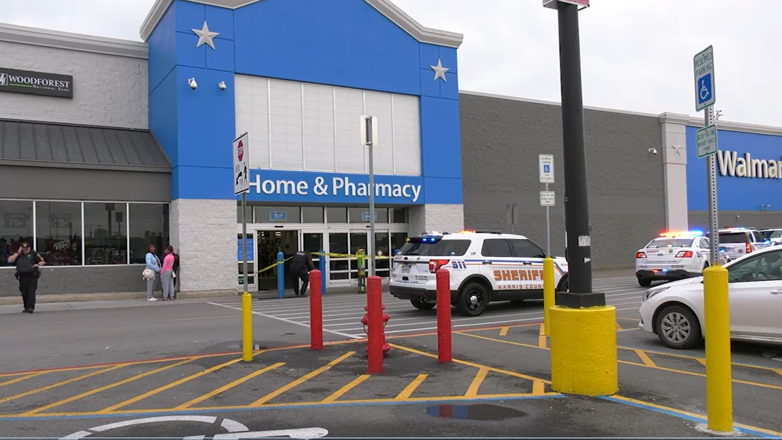 Authorities respond to a shooting at a Walmart store in Houston.