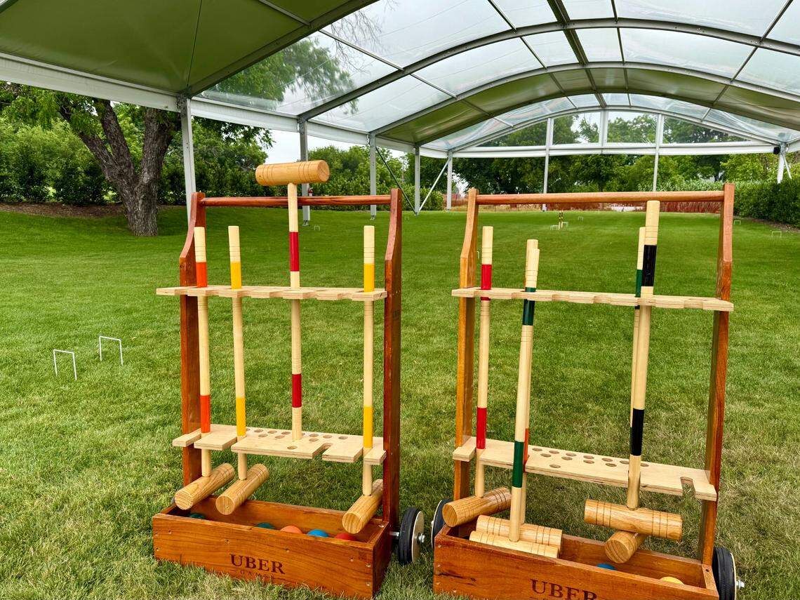 The croquet court at Stewart’s Croquet & Cocktail Club in Fort Worth, Texas, seen May 17, 2025.