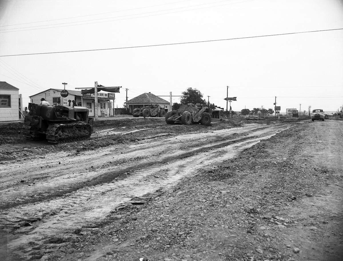 July 16, 1953: Fort Worth’s Berry Street being widened between Hemphill Street and the North-South Expressway.