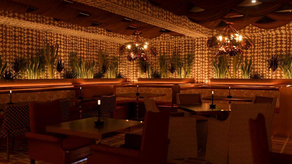 The dining room at the 7,000 square foot Beverly’s Downtown.