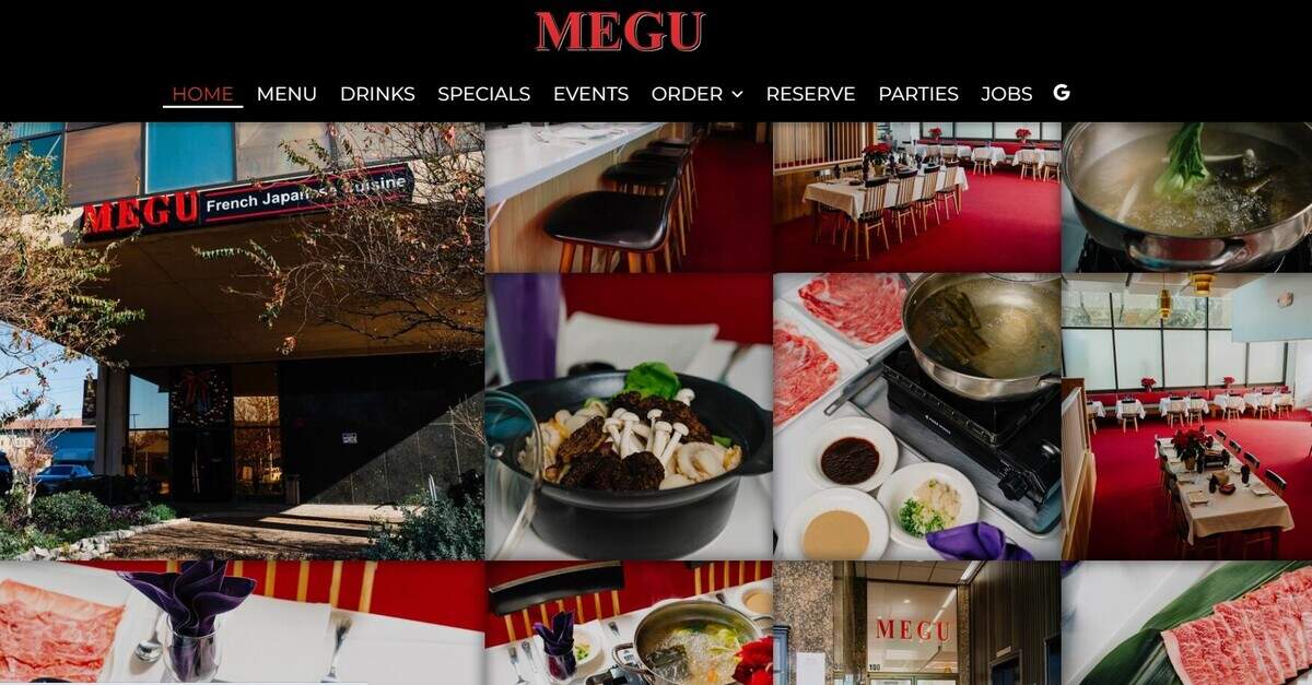 Megu French Japanese Cuisine’s website.