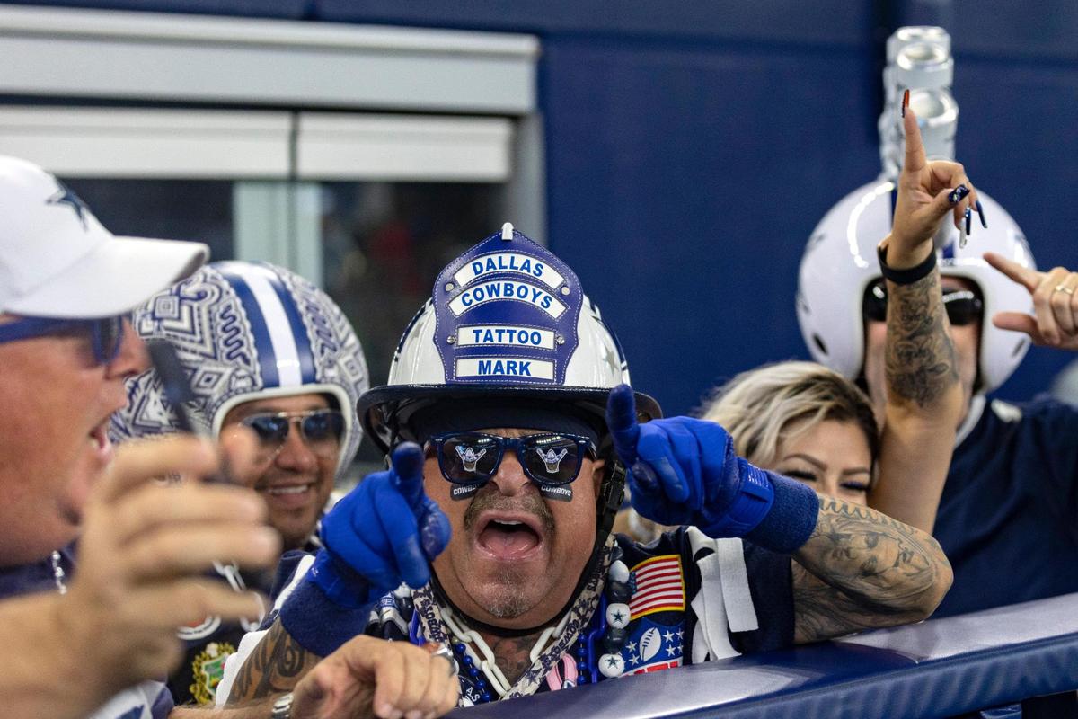 Dallas Cowboys fans react to a win against the Cincinnati Bengals on Sunday, Sept. 18, 2022, at the AT&T Stadium in Arlington, Texas.