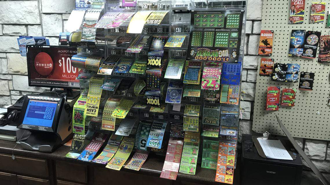 These are some of the scratch off tickets sold at Chuck’s Grocery in Arlington.