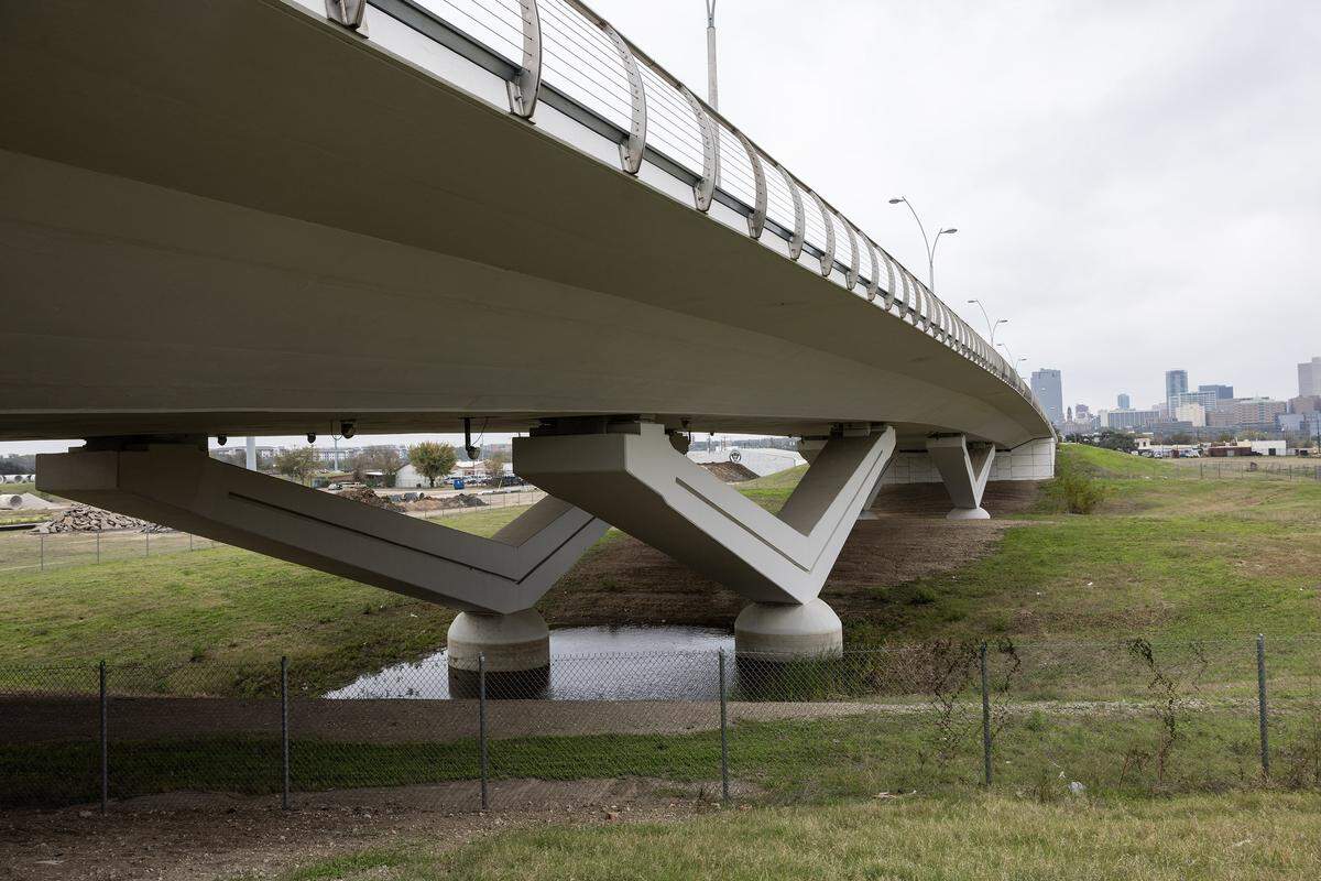 Construction is underway for the North channel of Panther Island running under the Main Street bridge to Northside Fort Worth on Thursday, Dec. 4, 2025. Canal digging is expected to start construction next year.