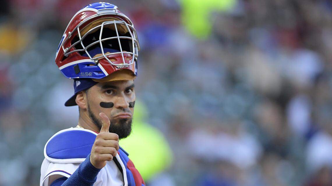 Robinson Chirinos is very happy that he has been able to remain healthy this season and that four more starts will give him 100 on the season. He caught in his 100th game Sunday.