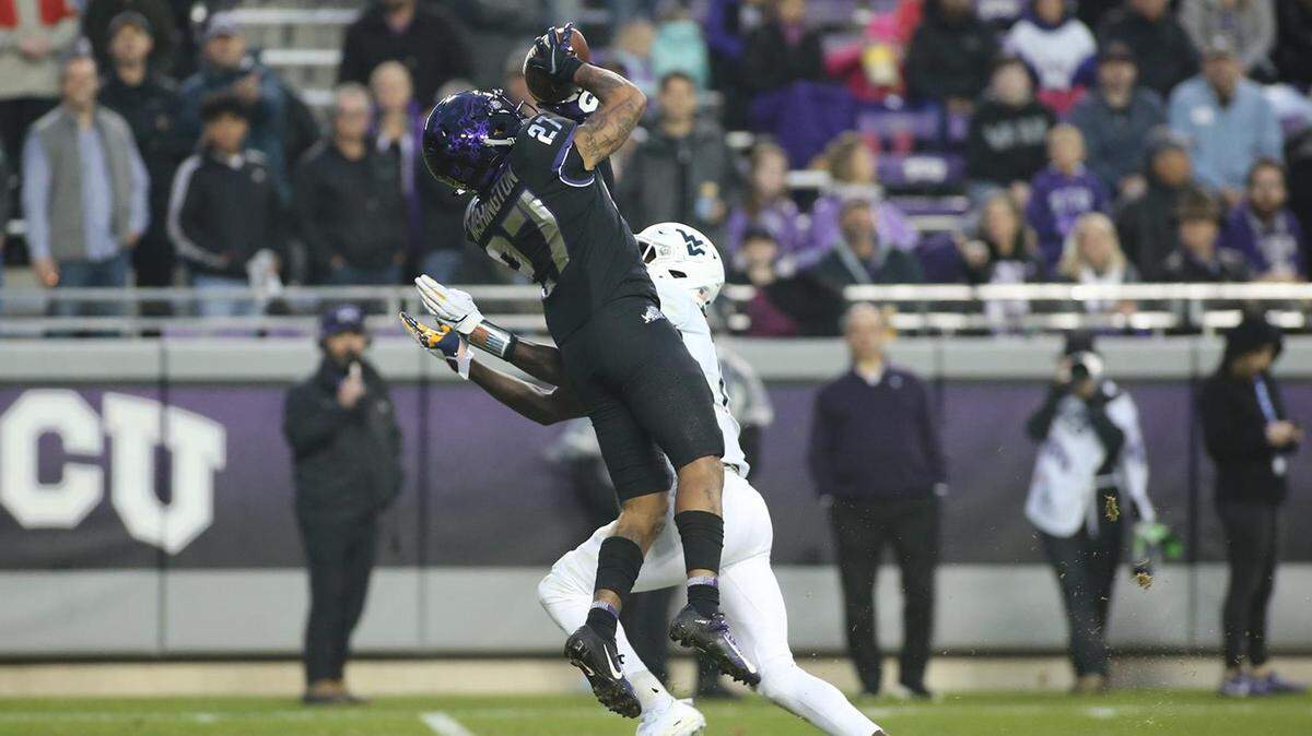 TCU safety Ar’Darius Washington had two interceptions in the West Virginia game in 2019.