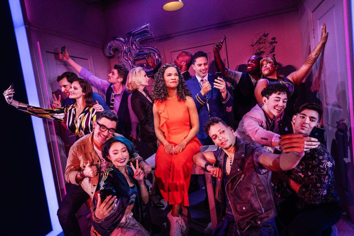 Britney Coleman as Bobbie, center, and the North American Tour of “Company.”
