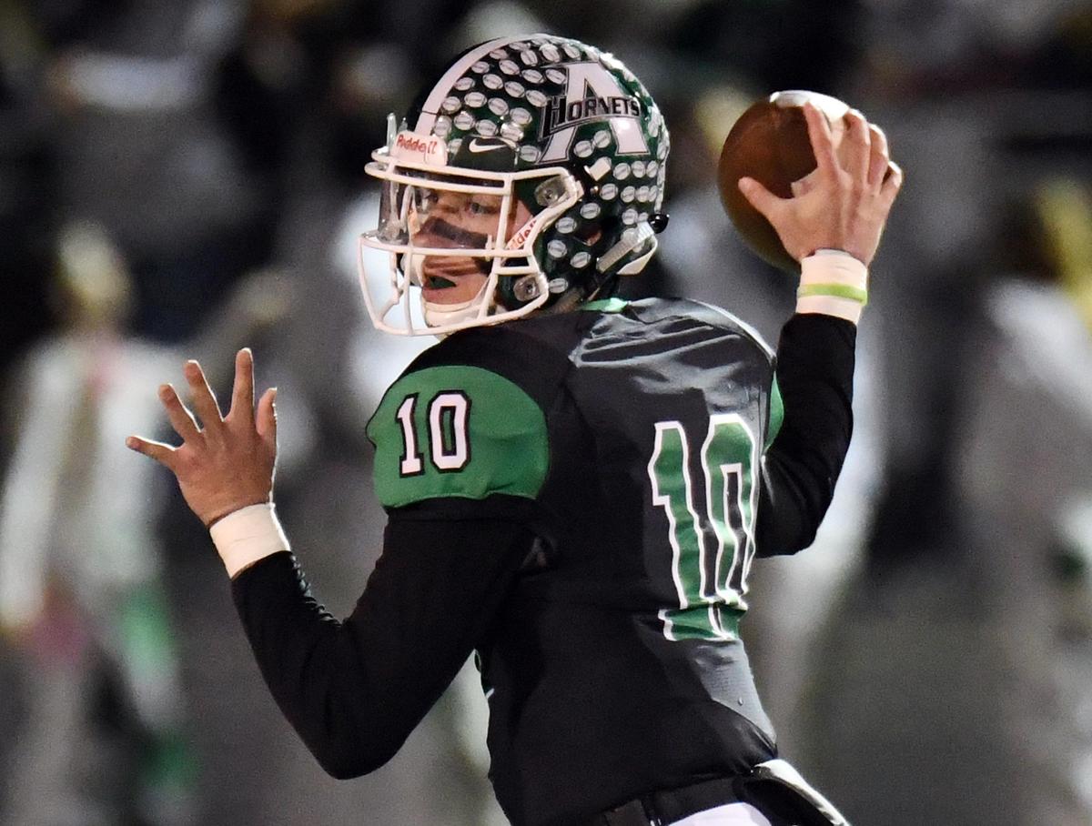 Azle quarterback Drey Owen, throws to an open receiver against Saginaw in the first quarter during Friday’s November 1, 2019 football game at Hornet Stadium in Azle, Texas. Azle went on to win 64-14. Special/Bob Haynes